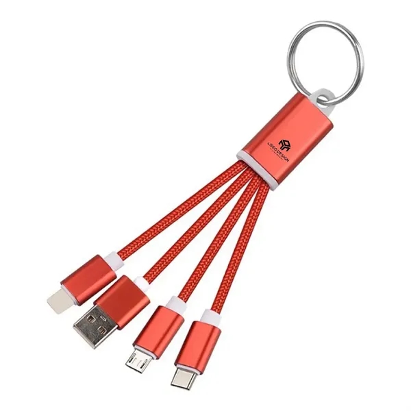 3 In 1 Multiple Charger Cord Keychain - 3 In 1 Multiple Charger Cord Keychain - Image 0 of 5