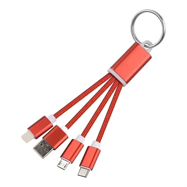 3 In 1 Multiple Charger Cord Keychain - 3 In 1 Multiple Charger Cord Keychain - Image 1 of 5