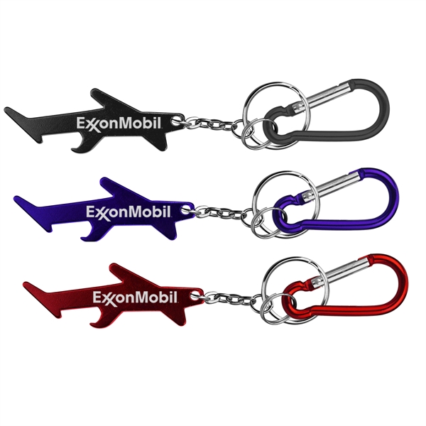 Plane / aircraft shape bottle opener keychain - Plane / aircraft shape bottle opener keychain - Image 0 of 4