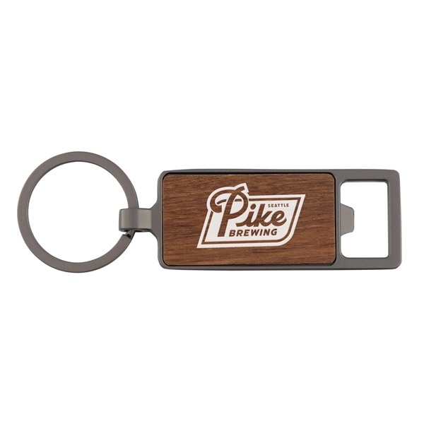 Wood Inlay Keytag with Bottle Opener - Wood Inlay Keytag with Bottle Opener - Image 0 of 9