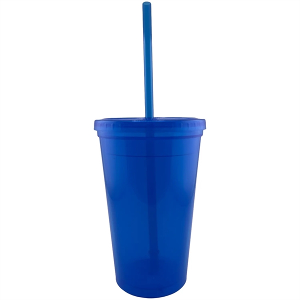 USA Made 16 oz Travel Mugs Tumbler with Lid and Straw - USA Made 16 oz Travel Mugs Tumbler with Lid and Straw - Image 1 of 6