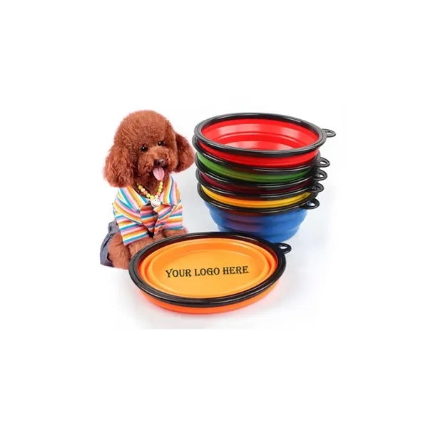 Personalized Silicone Folding Pet Bowl - Personalized Silicone Folding Pet Bowl - Image 0 of 1