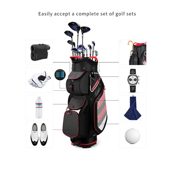 Golf Cart Bag with 14 Way Organizer Divider Top - Golf Cart Bag with 14 Way Organizer Divider Top - Image 1 of 3