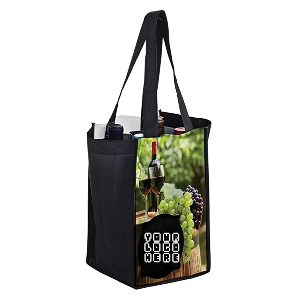 Custom Non-Woven 4 Bottle Wine Tote Bag - Custom Non-Woven 4 Bottle Wine Tote Bag - Image 0 of 0