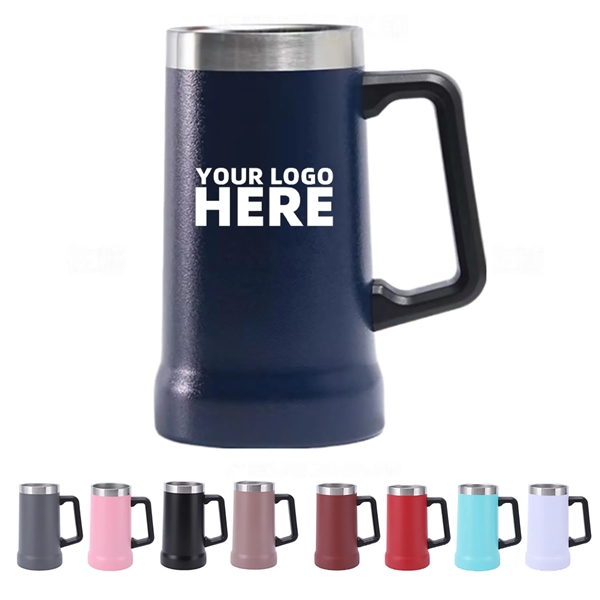 24 oz Stainless Steel Beer Mug - 24 oz Stainless Steel Beer Mug - Image 0 of 9