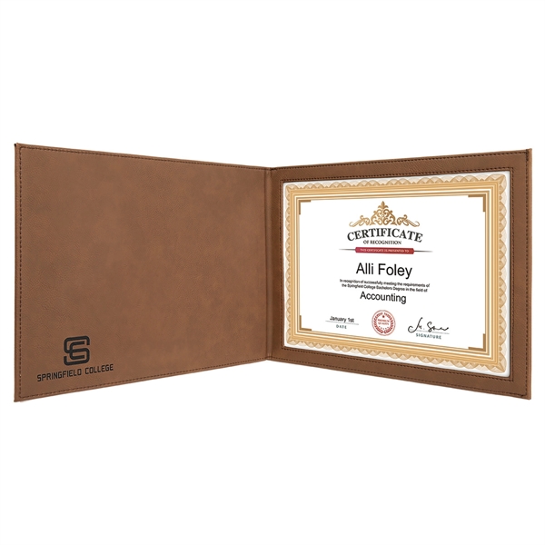 Dark Brown Leatherette Certificate Holder - Dark Brown Leatherette Certificate Holder - Image 1 of 3