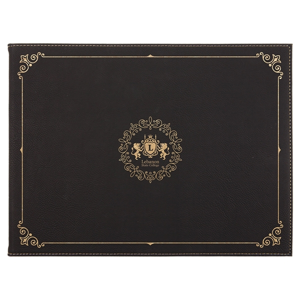 Black/Gold Leatherette Certificate Holder - Black/Gold Leatherette Certificate Holder - Image 0 of 3