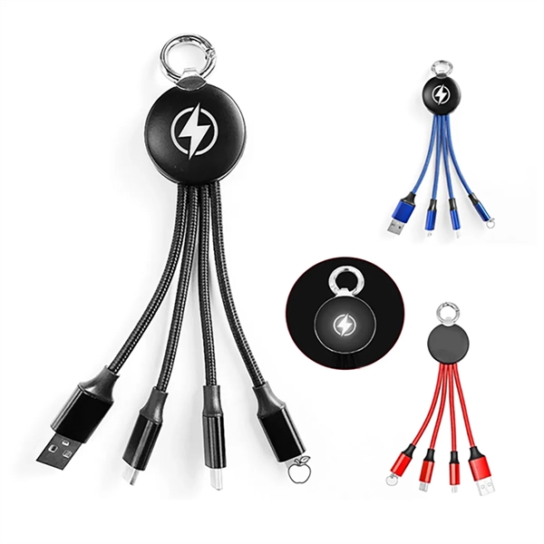 3 In 1 Keychain Lighting Charging Cable - 3 In 1 Keychain Lighting Charging Cable - Image 0 of 2