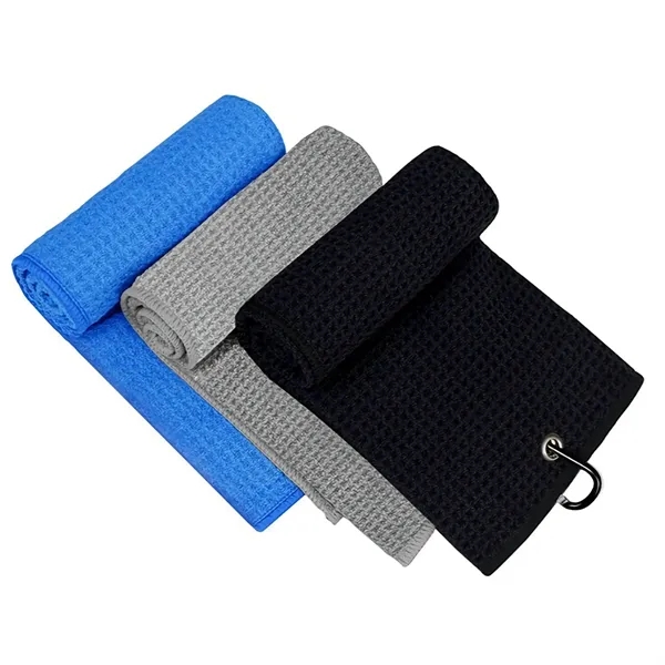 Microfiber Waffle Golf Towel - Microfiber Waffle Golf Towel - Image 2 of 3