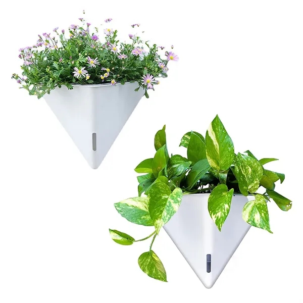 Indoor Decorative Flowerpot Wall Hanging Triangle Vase - Indoor Decorative Flowerpot Wall Hanging Triangle Vase - Image 4 of 5