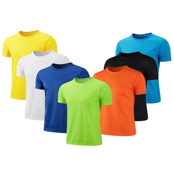 Quick Dry Crew Neck T Shirts Athletic Running Gym Workout - Quick Dry Crew Neck T Shirts Athletic Running Gym Workout - Image 0 of 1