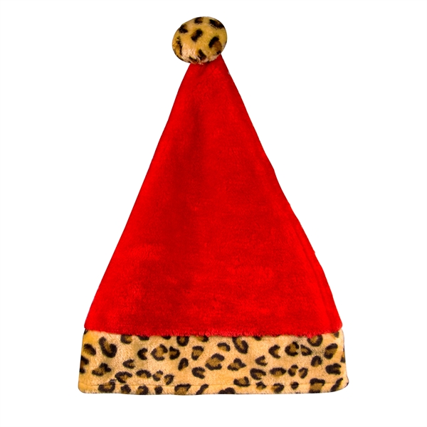 Leopard Print Santa Hat - Leopard Print Santa Hat - Image 2 of 3