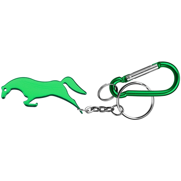 Horse Shape Bottle Opener Keychain and Carabiner - Horse Shape Bottle Opener Keychain and Carabiner - Image 1 of 5