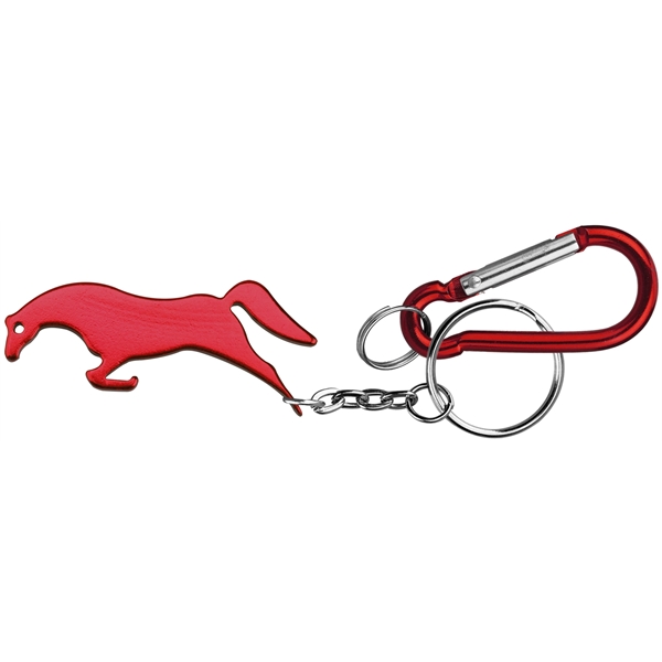 Horse Shape Bottle Opener Keychain and Carabiner - Horse Shape Bottle Opener Keychain and Carabiner - Image 3 of 5