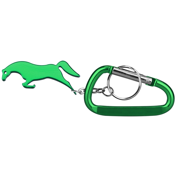 Horse Shape Bottle Opener Keychain and Carabiner - Horse Shape Bottle Opener Keychain and Carabiner - Image 1 of 5