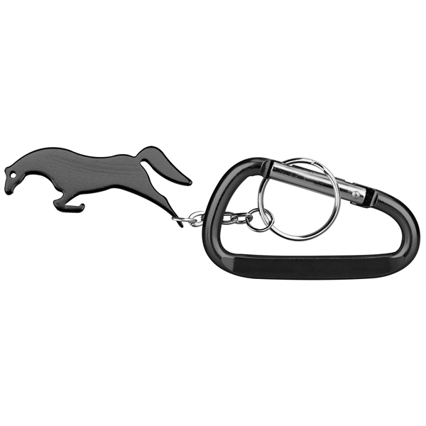 Horse Shape Bottle Opener Keychain and Carabiner - Horse Shape Bottle Opener Keychain and Carabiner - Image 2 of 5