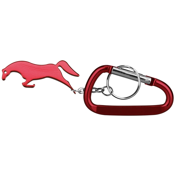 Horse Shape Bottle Opener Keychain and Carabiner - Horse Shape Bottle Opener Keychain and Carabiner - Image 3 of 5