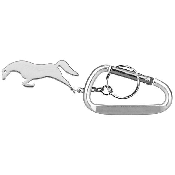 Horse Shape Bottle Opener Keychain and Carabiner - Horse Shape Bottle Opener Keychain and Carabiner - Image 4 of 5