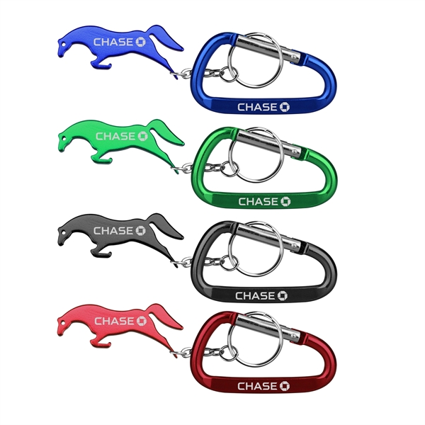 Horse Shape Bottle Opener Keychain and Carabiner - Horse Shape Bottle Opener Keychain and Carabiner - Image 0 of 5