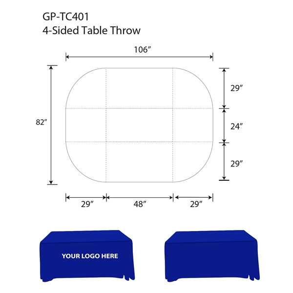 4-Sided  4 feet Table Throws - 4-Sided  4 feet Table Throws - Image 4 of 4