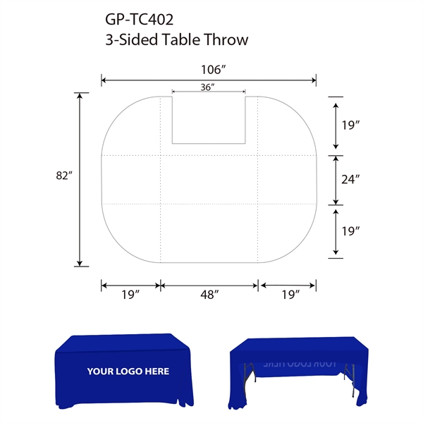 3-Sided Table Throws - 3-Sided Table Throws - Image 4 of 5