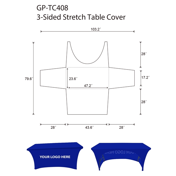 3-Sided Stretch Table Throw - 3-Sided Stretch Table Throw - Image 3 of 4