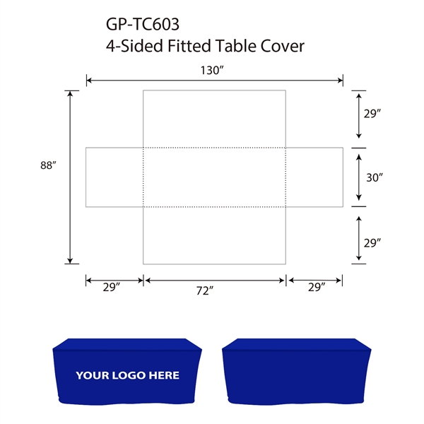 6' Closed-Back Fitted Table Throws/Cloths - 6' Closed-Back Fitted Table Throws/Cloths - Image 4 of 4