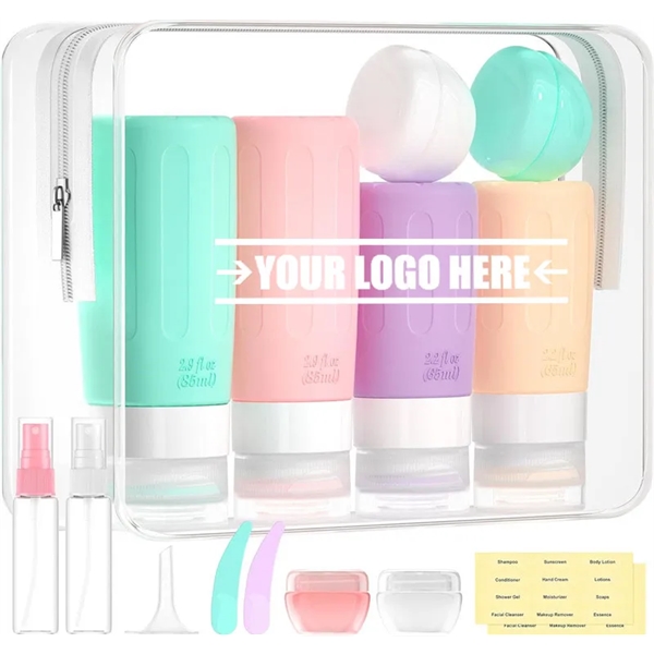 16 Pack Silicone Travel Bottles Set for Toiletries - 16 Pack Silicone Travel Bottles Set for Toiletries - Image 0 of 5