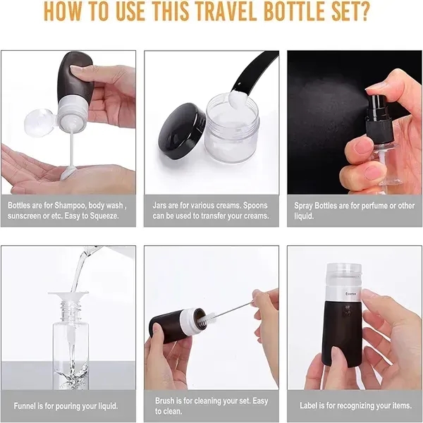 16 Pack Silicone Travel Bottles Set for Toiletries - 16 Pack Silicone Travel Bottles Set for Toiletries - Image 3 of 5