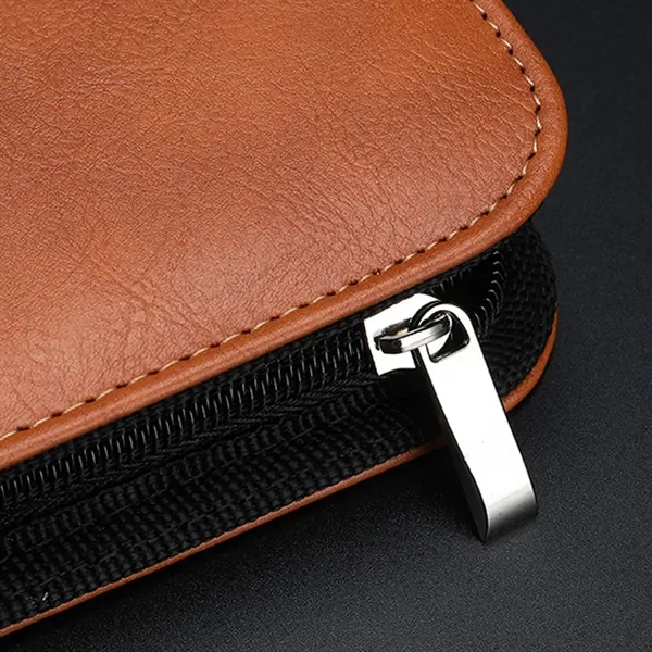 A5 Zippered Business Portfolio Notebook Bag with Calculator - A5 Zippered Business Portfolio Notebook Bag with Calculator - Image 1 of 5