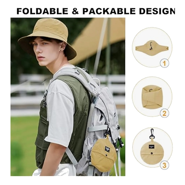 Foldable Bucket Hat With Chin Strap - Foldable Bucket Hat With Chin Strap - Image 2 of 3