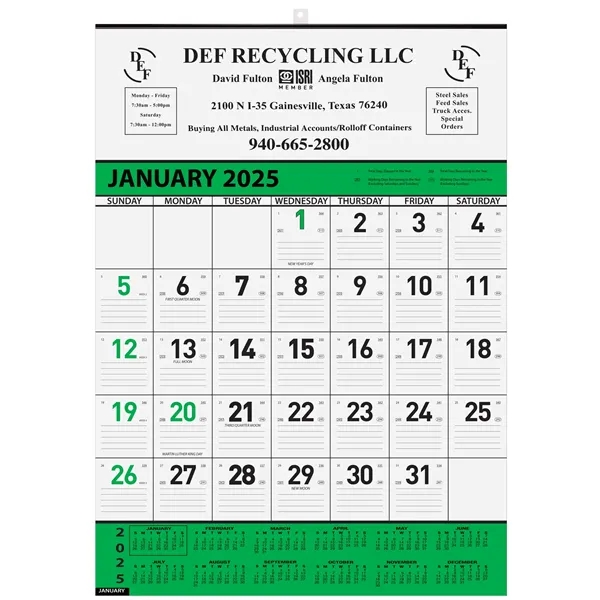 Green Contractor Wall Calendars - Green Contractor Wall Calendars - Image 1 of 1
