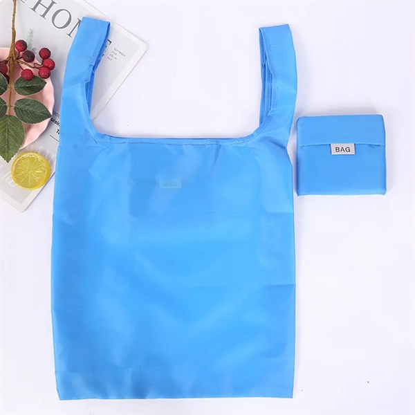 210T Foldable Shopping Grocery Tote Bag with Pocket - 210T Foldable Shopping Grocery Tote Bag with Pocket - Image 2 of 7