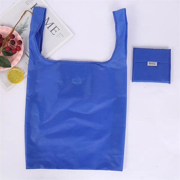 210T Foldable Shopping Grocery Tote Bag with Pocket - 210T Foldable Shopping Grocery Tote Bag with Pocket - Image 5 of 7