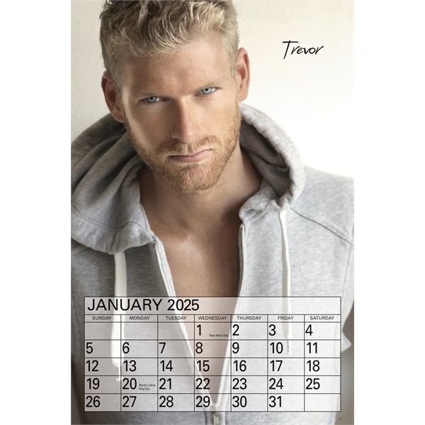 US Male Monthly Wall Calendar - US Male Monthly Wall Calendar - Image 1 of 12