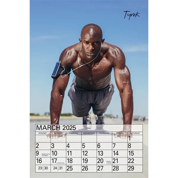 US Male Monthly Wall Calendar - US Male Monthly Wall Calendar - Image 3 of 12