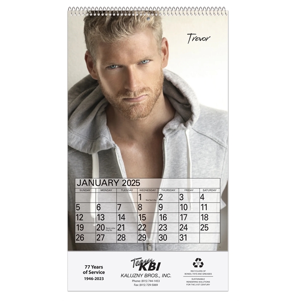 US Male Monthly Wall Calendar - US Male Monthly Wall Calendar - Image 0 of 12