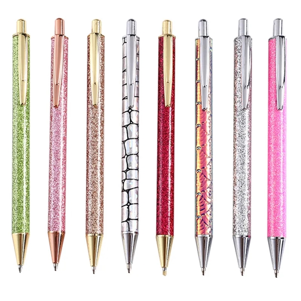 Glitter PU Leather Metal Pen - Glitter PU Leather Metal Pen - Image 0 of 10