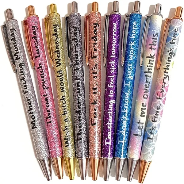 Glitter PU Leather Metal Pen - Glitter PU Leather Metal Pen - Image 3 of 10