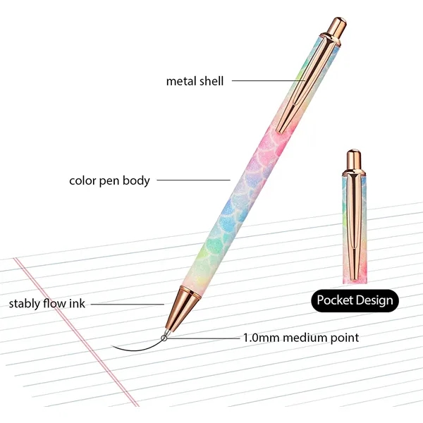 Glitter PU Leather Metal Pen - Glitter PU Leather Metal Pen - Image 4 of 10