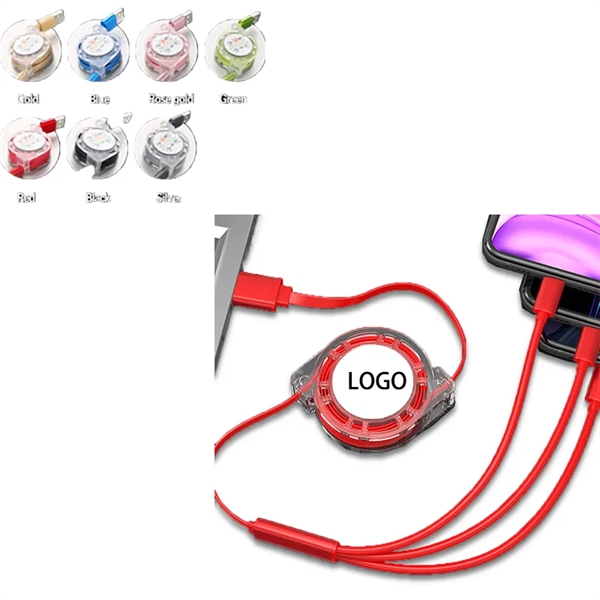 3-in-1 Multi Retractable Cord Charging Cable - 3-in-1 Multi Retractable Cord Charging Cable - Image 1 of 3