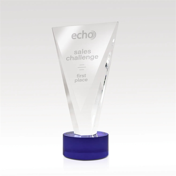 9" Crystal Award w/ Blue Base
