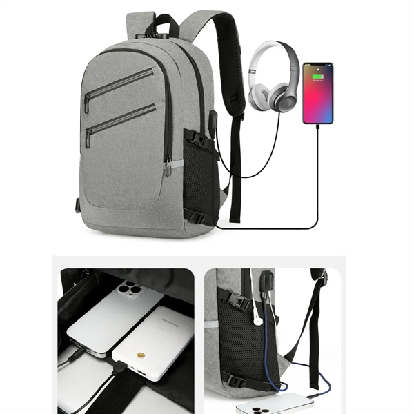 Daily Commute Combination Lock Travel Laptop Backpack - Daily Commute Combination Lock Travel Laptop Backpack - Image 2 of 4