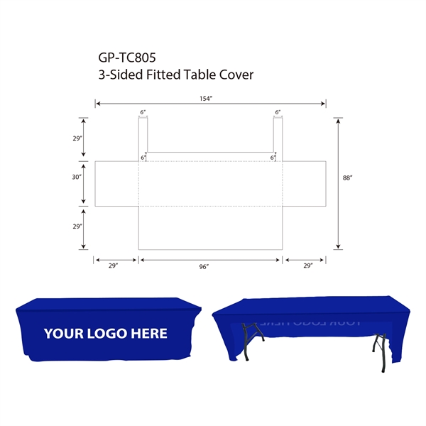 8' Open-Back Fitted Table - 8' Open-Back Fitted Table - Image 4 of 4