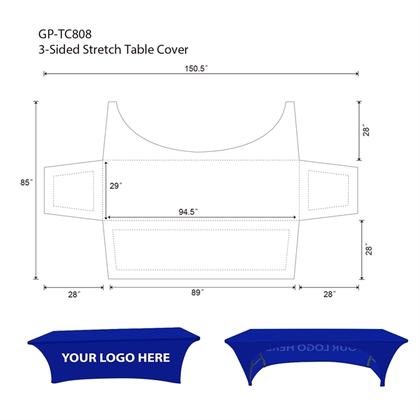 8' Open-Back Stretch Table Throws - 8' Open-Back Stretch Table Throws - Image 4 of 4