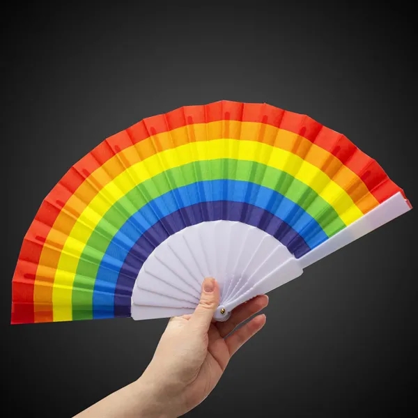 9" Rainbow Folding Fans(Imprintable) - 9" Rainbow Folding Fans(Imprintable) - Image 3 of 5