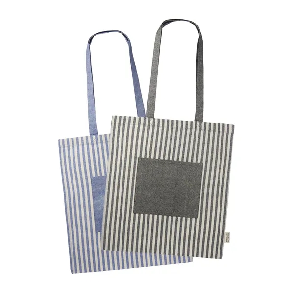 Eco-friendly Cotton Striped Tote Bag - Eco-friendly Cotton Striped Tote Bag - Image 0 of 4