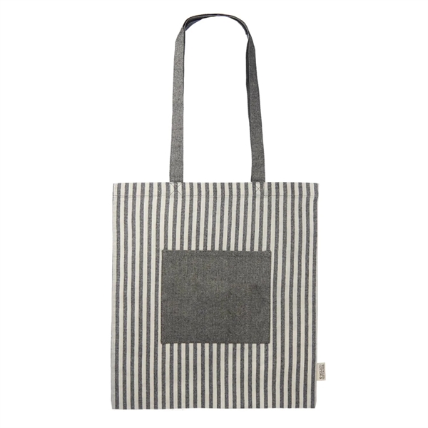 Eco-friendly Cotton Striped Tote Bag - Eco-friendly Cotton Striped Tote Bag - Image 2 of 4