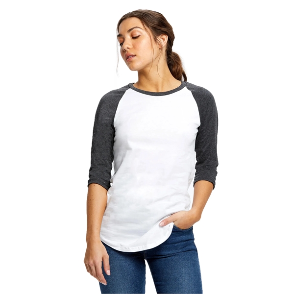Women's 3/4 Sleeve Baseball Raglan - Women's 3/4 Sleeve Baseball Raglan - Image 2 of 3