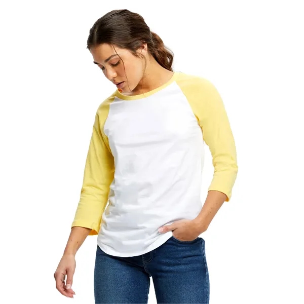 Women's 3/4 Sleeve Baseball Raglan - Women's 3/4 Sleeve Baseball Raglan - Image 3 of 3
